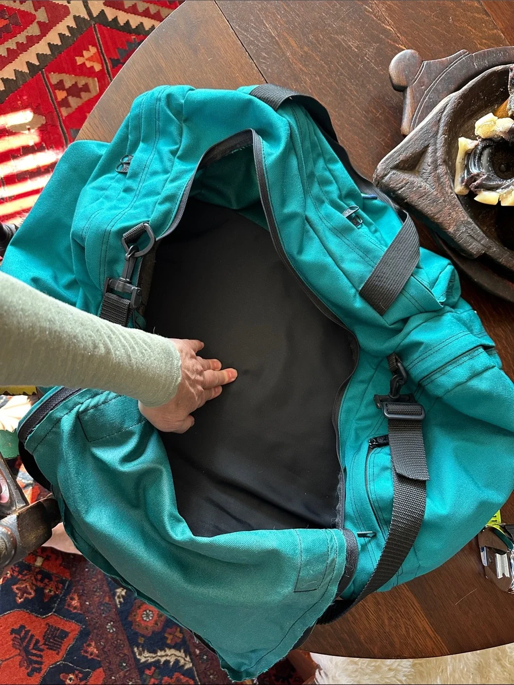 Jansport ‘World Traveler’ large Teal Weekend Duffel Bag Gym beach travel unisex